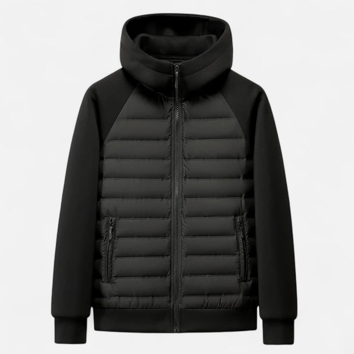 Warm Hooded Down Jacket for Men - Quilted and Lightweight