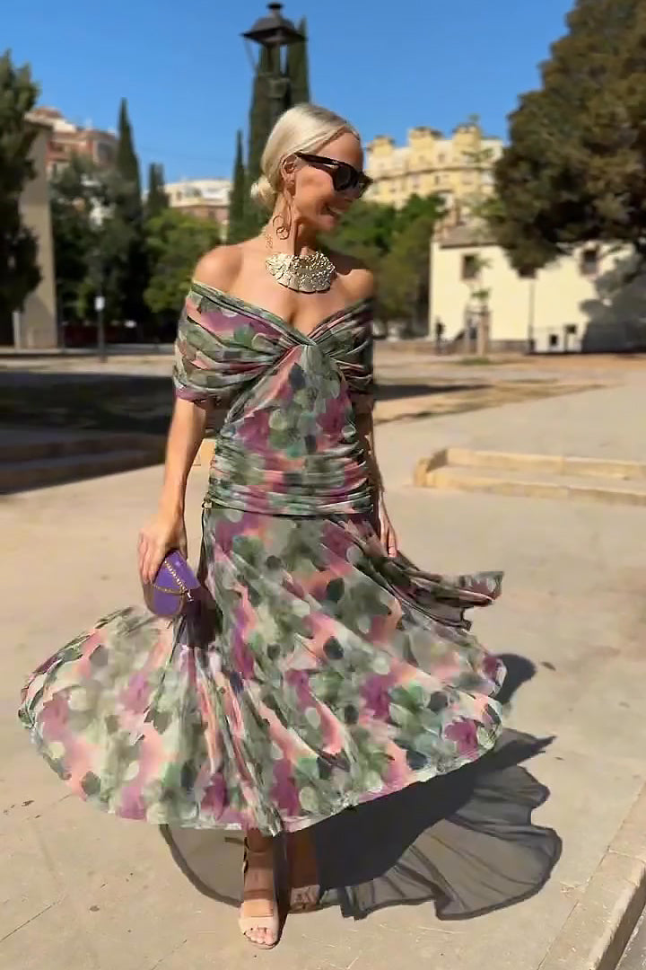 Elegant Women Maxi Wedding Guest Dress