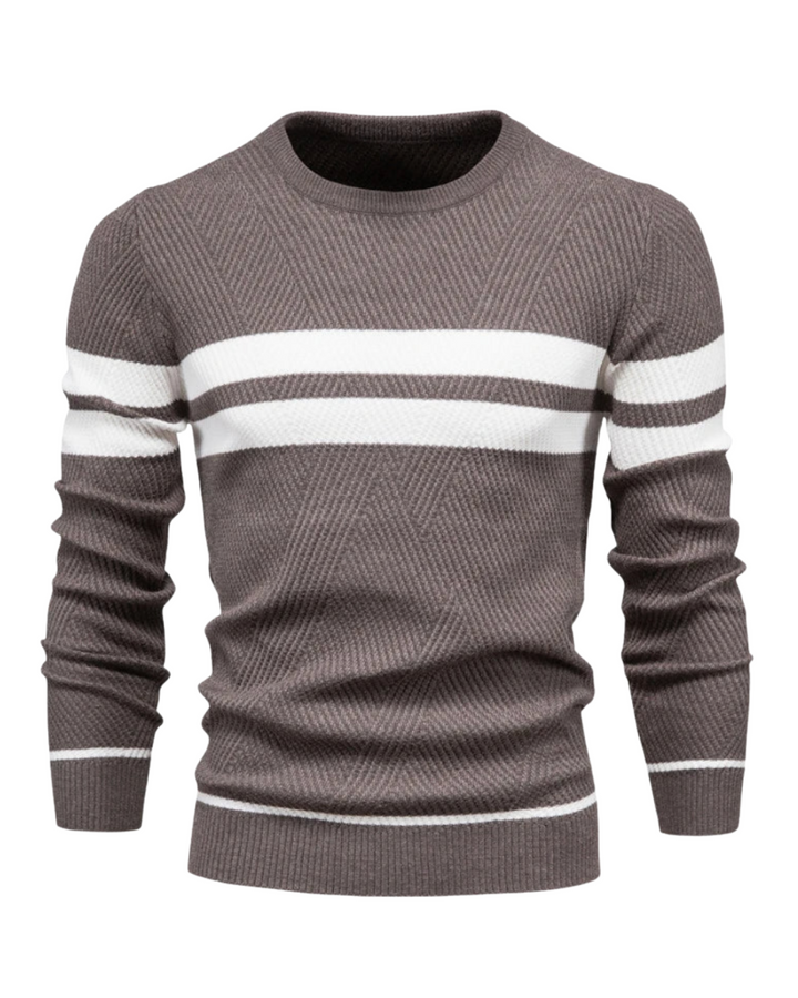 Patchwork Men's Knit Sweater Long Sleeve