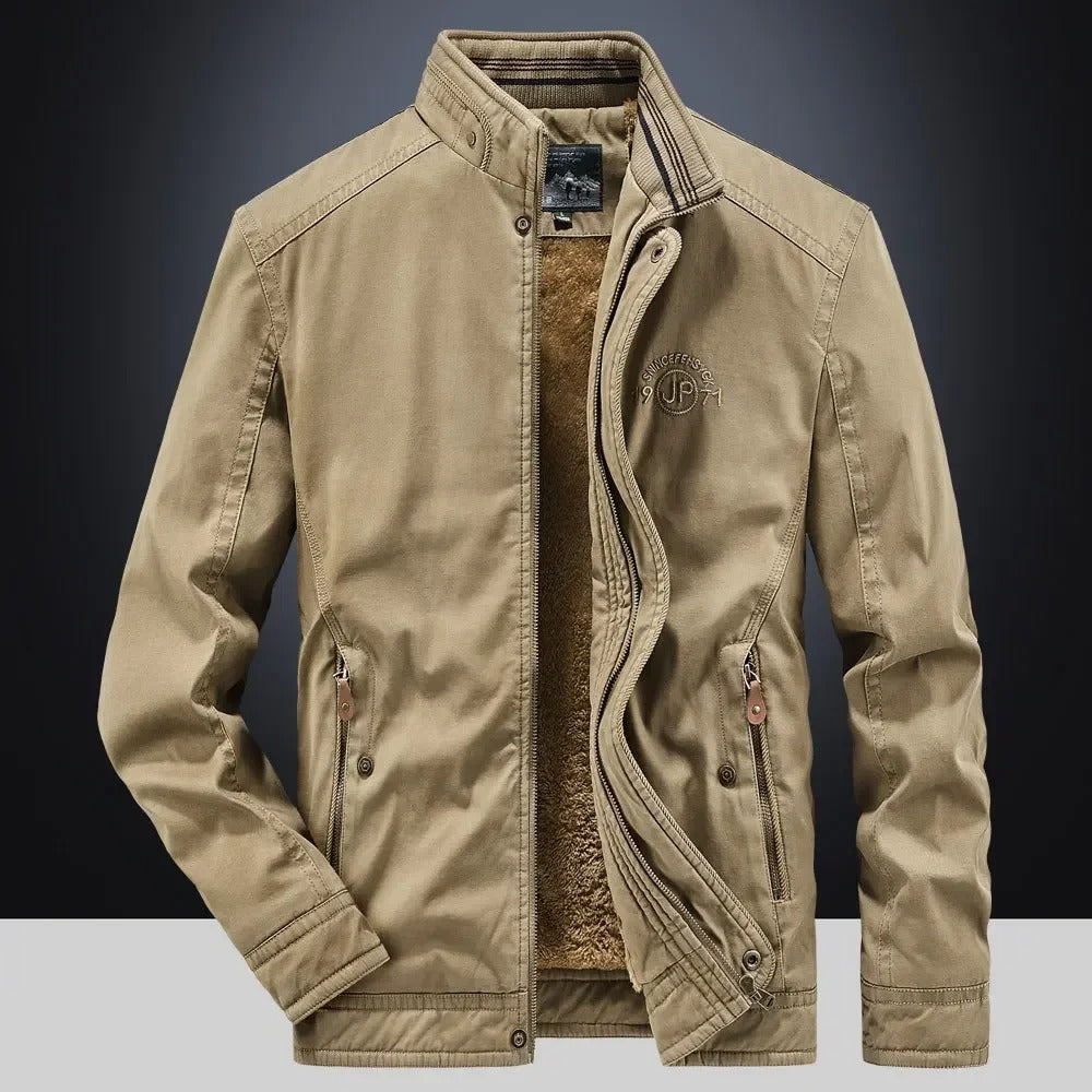 Elegant Cotton Bomber Jacket Men's