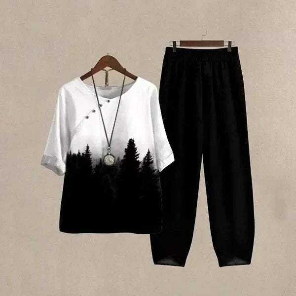 Comfortable Chic Women's Shirt & Trouser Set
