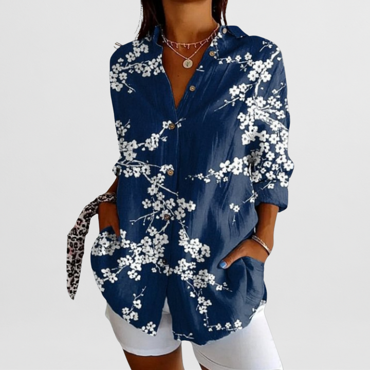 Elegant Women's Business Blouse in Premium Cotton - Lightweight and Breathable