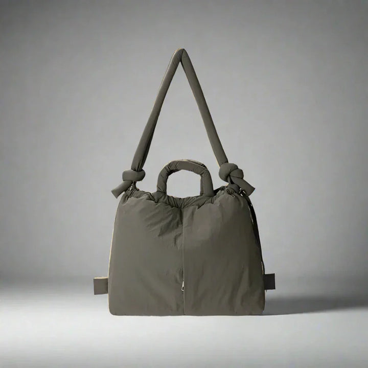 Adeline | Women's Quilted Puffer Handbag - Beige - Image 12
