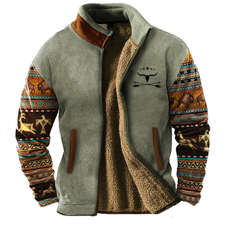 Elegant Men's Fleece Jacket with Thermal Lining - Warm Winter Jacket