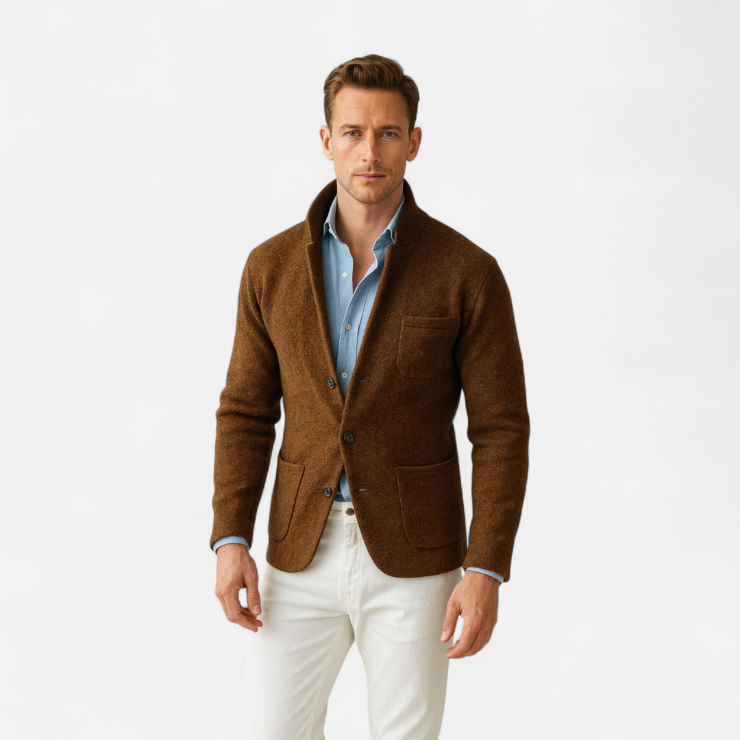 Retro Men's Wool Stand Collar Jacket
