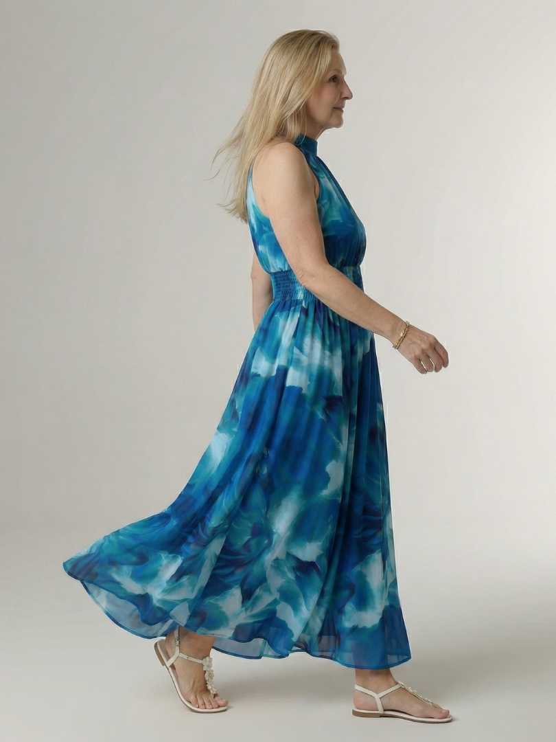Elegant Lightweight Women's Halter Midi Dress