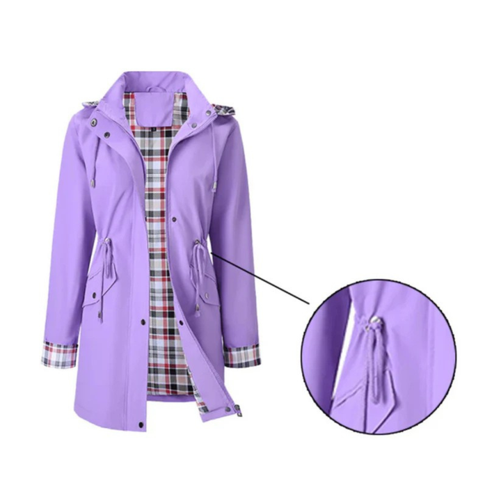 Women's Waterproof Jacket with Plaid Lining