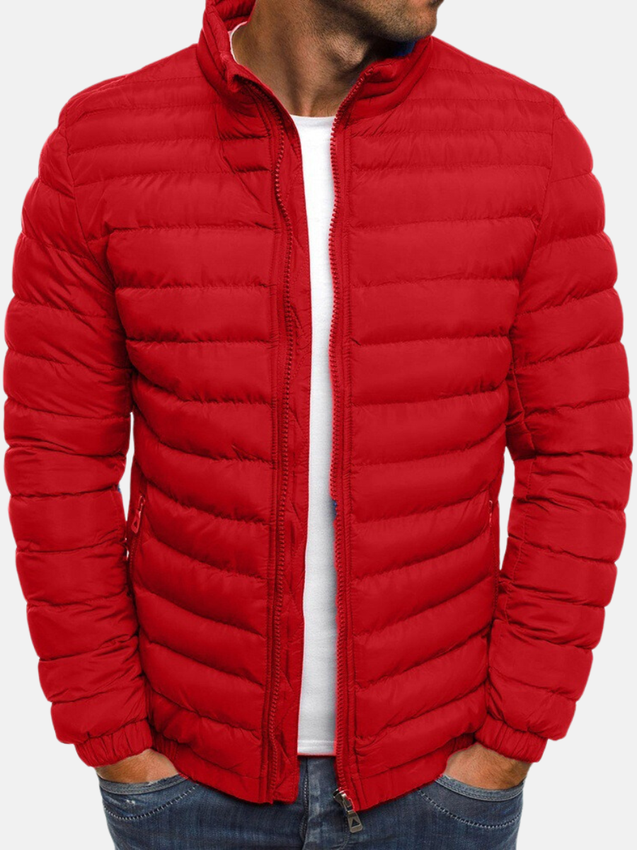 Elegant Men's Quilted Jacket - Warm Lined Winter Jacket with Timeless Design