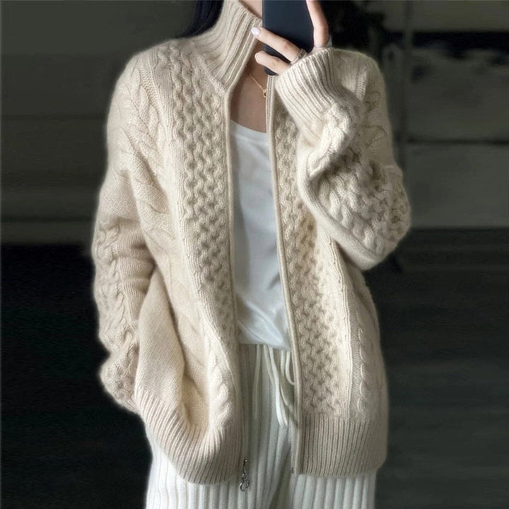 Luxurious Women's High-Neck Cardigan