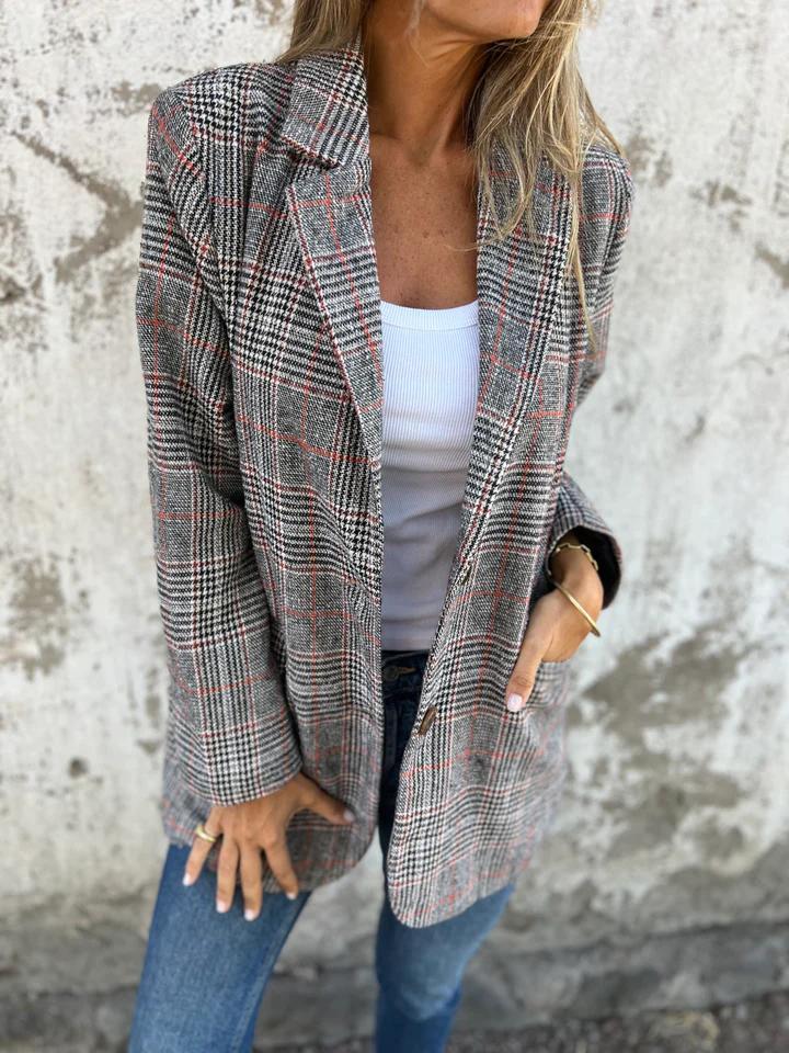 Classic Plaid Blazer for Women