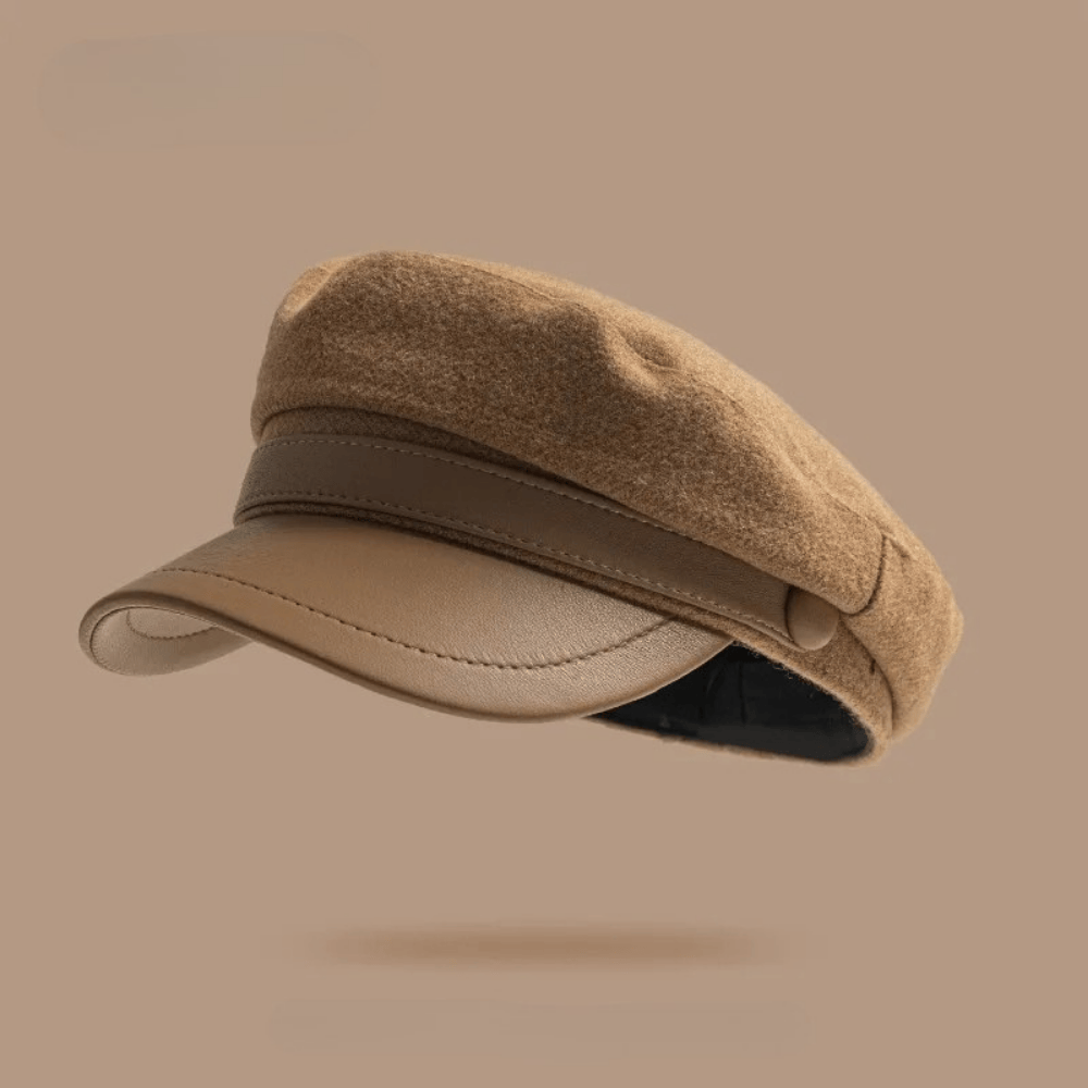 Classic Men's Fisherman Cap in Felt with Leather Brim