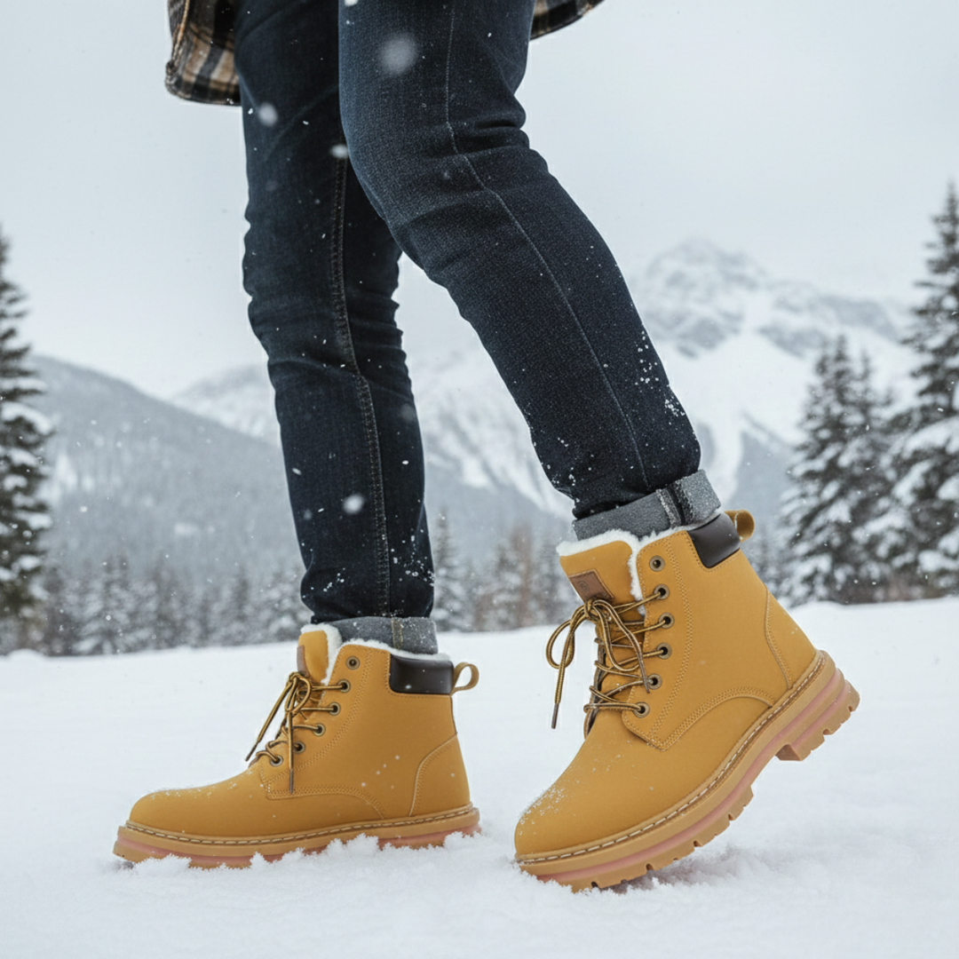 Warm Fur-Lined Men's Insulated Snow Boots