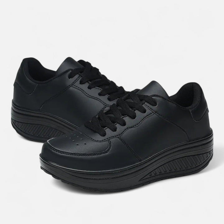 Elegant Waterproof Women's Leather Wedge Sneakers