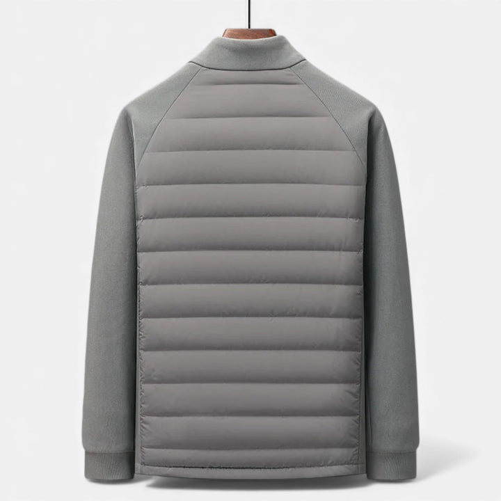 Quilted Warm Men's Down Jacket with Stand Collar