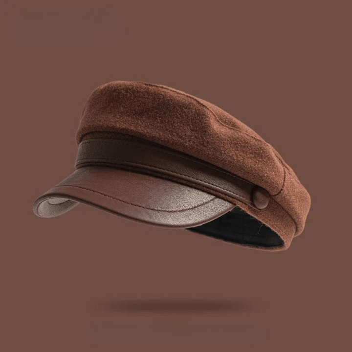 Classic Men's Fisherman Cap in Felt with Leather Brim