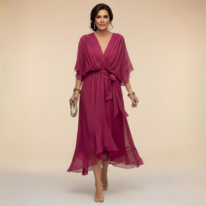 Elegant Lightweight Women's V-Neck Dress