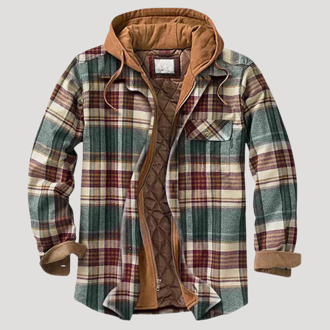 Men's Plaid Patchwork Jacket - Stylish Transitional Jacket
