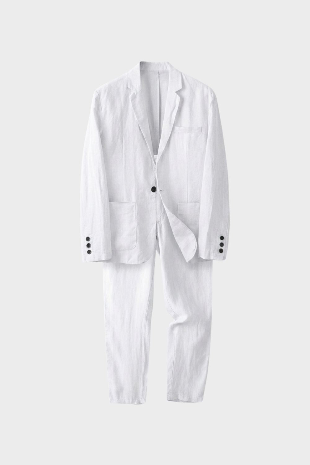 Elegant Lightweight Men's Linen Suit Set with Blazer and Trousers