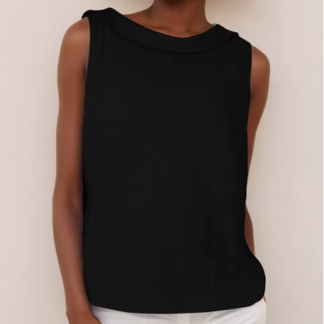 Elegant Chic Women's Sleeveless Roll Collar Top