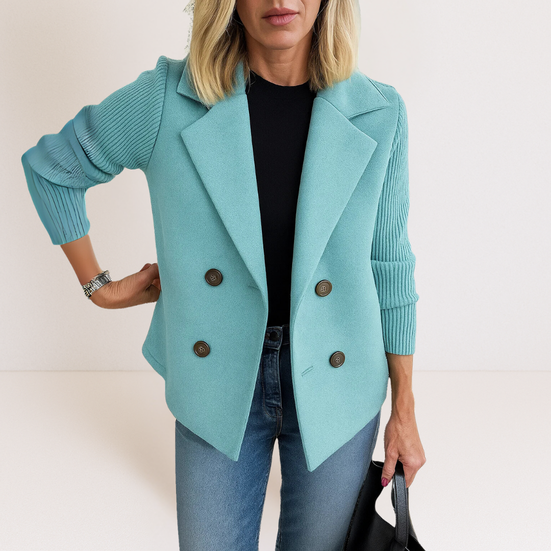 Elegant Women's Casual Blazer with Double-Breasted Closure