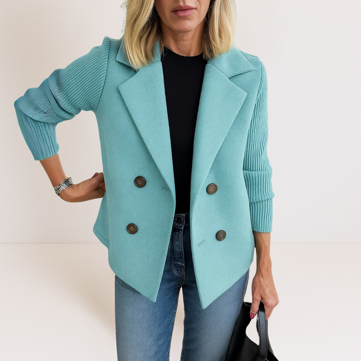 Elegant Women's Casual Blazer with Double-Breasted Closure