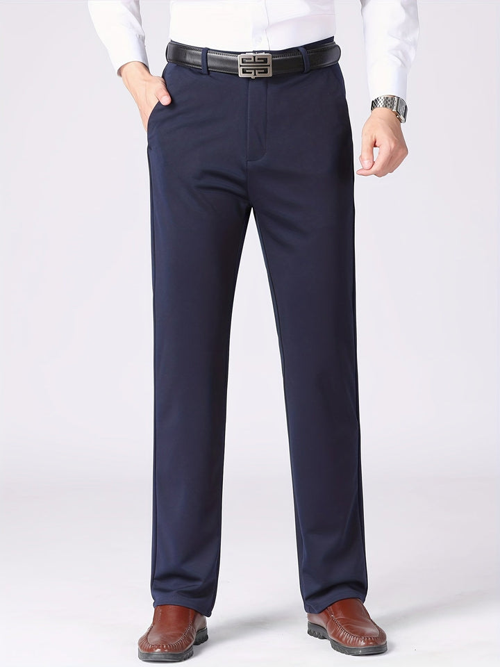 Elegant Wide-Leg Men's High-Waist Pants