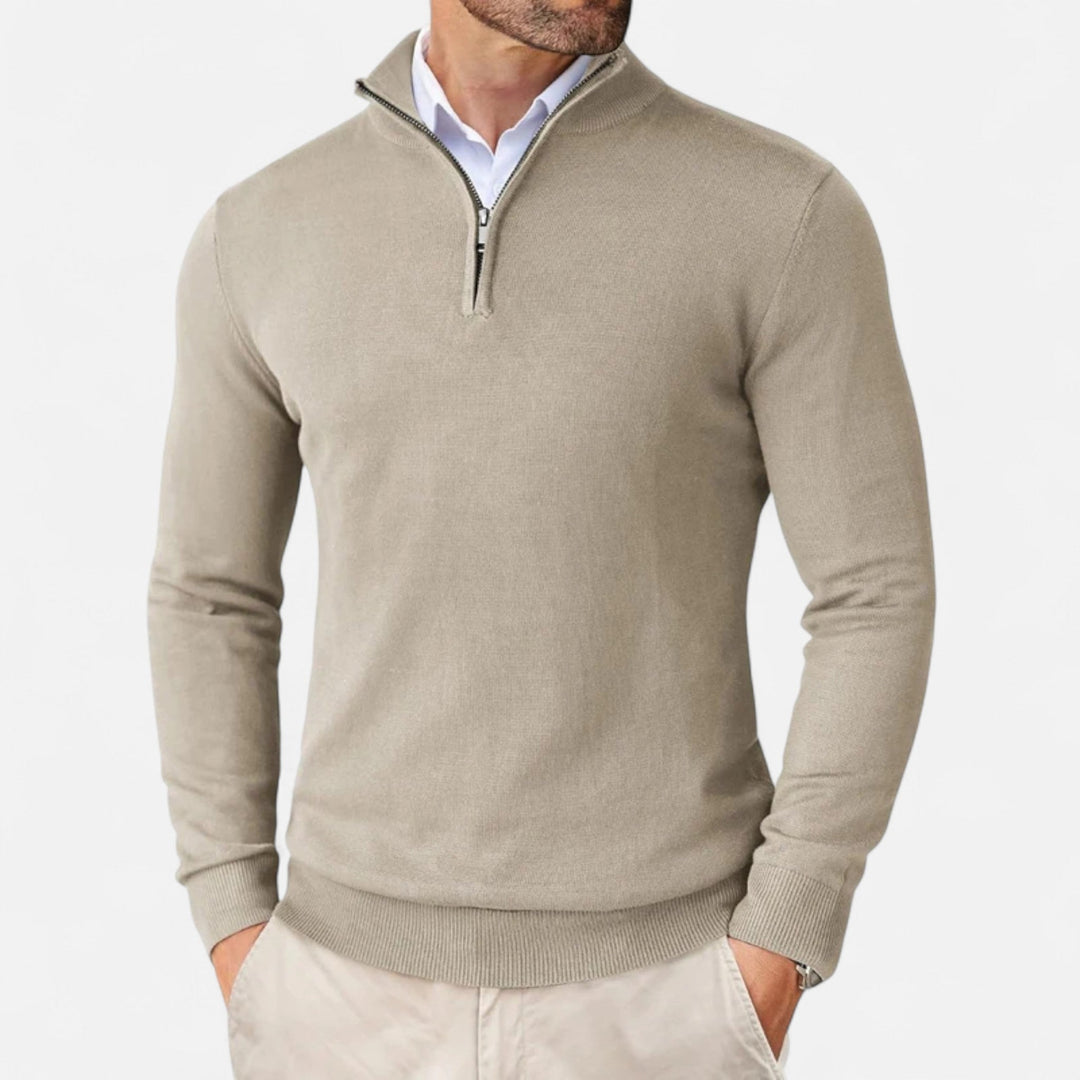Lightweight Slim-Fit Men's Zip-Up Sweater