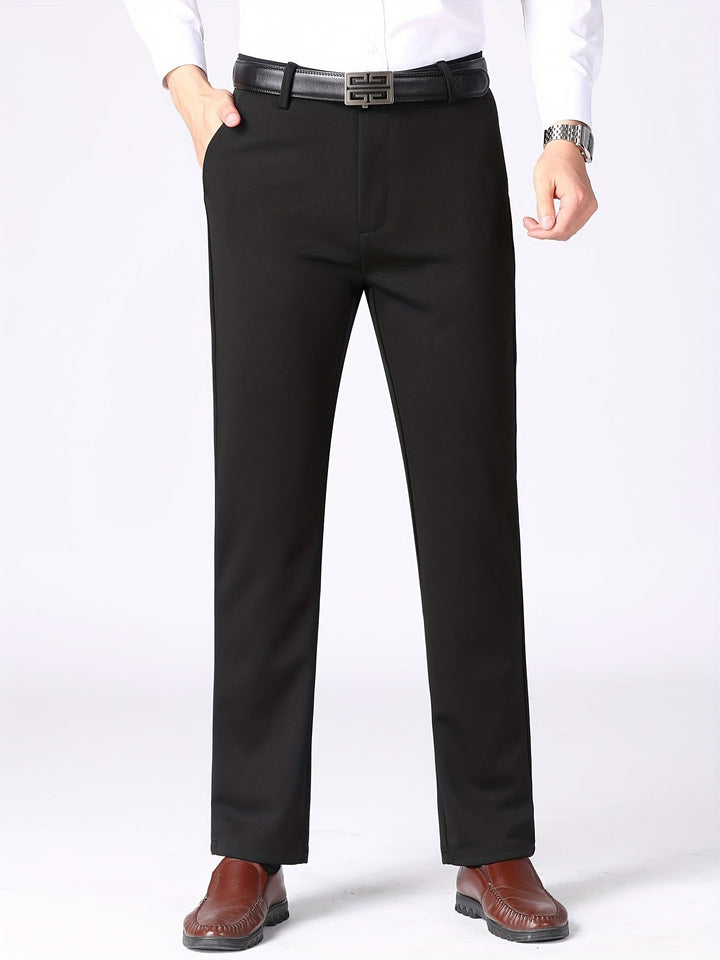 Elegant Wide-Leg Men's High-Waist Pants
