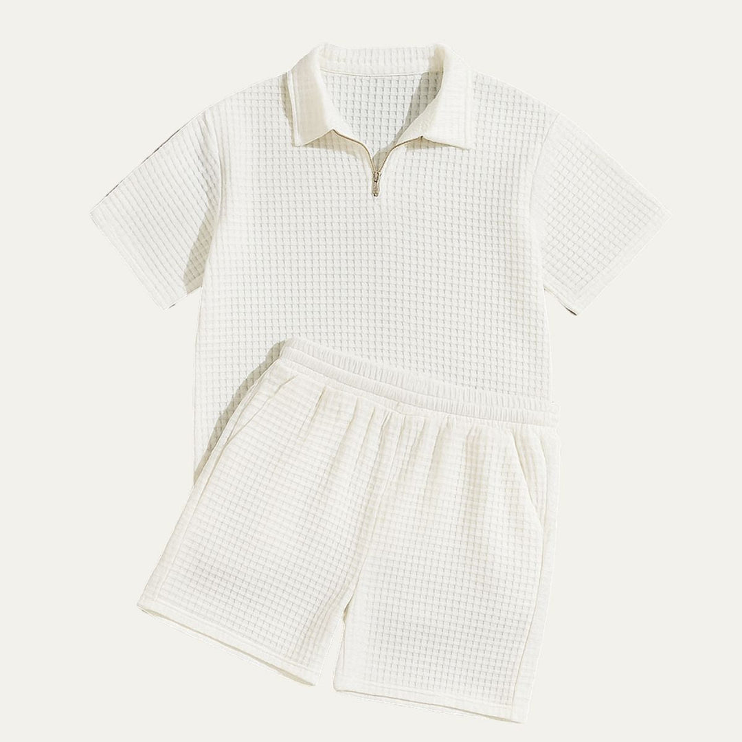 Breathable Waffle Knit Men's Summer Co-Ord Set