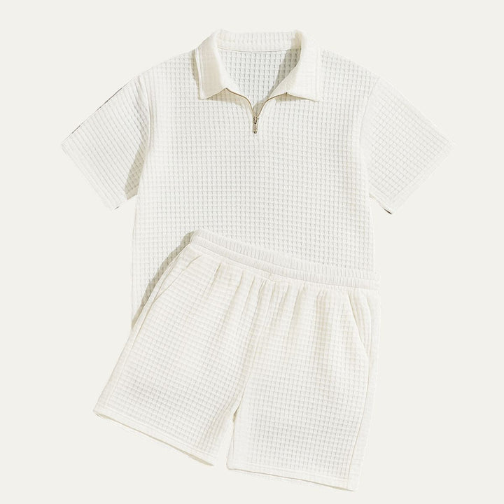 Breathable Waffle Knit Men's Summer Co-Ord Set