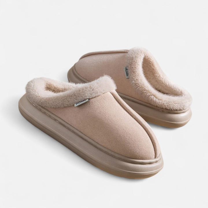 Plush Cashmere-Touch Platform Women's Slippers