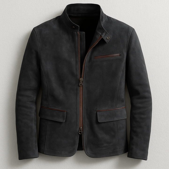 Classic Men's Zip Jacket with Tailored Fit - Versatile for All Seasons