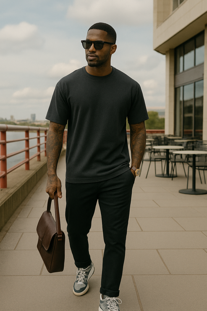 Oversized Cotton Basic Men's T-Shirt Set 3-Pack