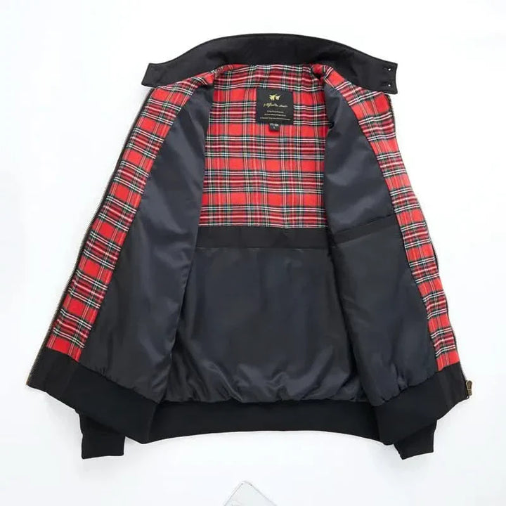 Classic Men's Bomber Jacket with Plaid Lining