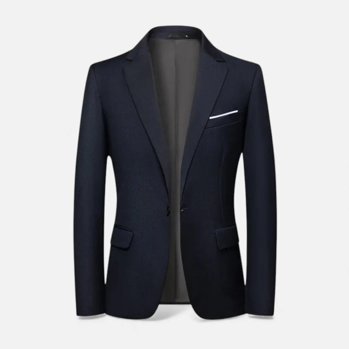 Elegant Single-Breasted Men's Blazer for Business and Formal Occasions