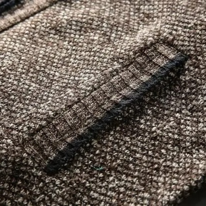 Men's Plaid Knit Jacket with Lining