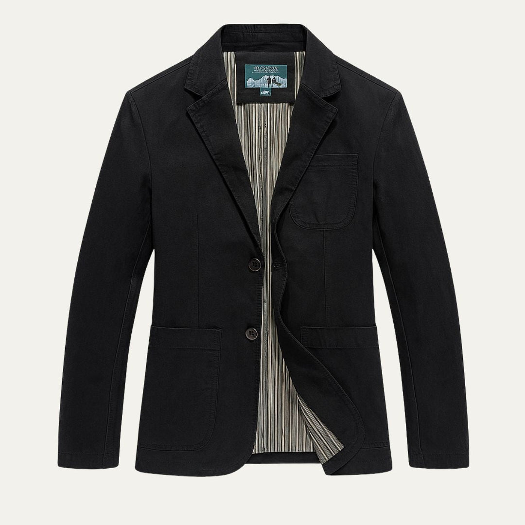 Men's Cotton Blazer-Style Windbreaker with Pockets