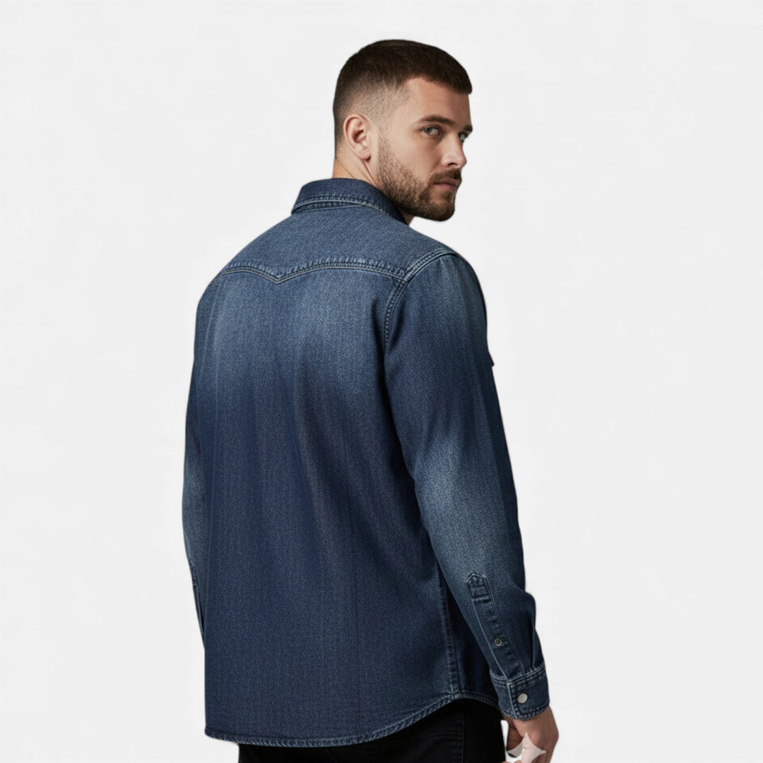 Casual Loose-Fit Men's Denim Shirt