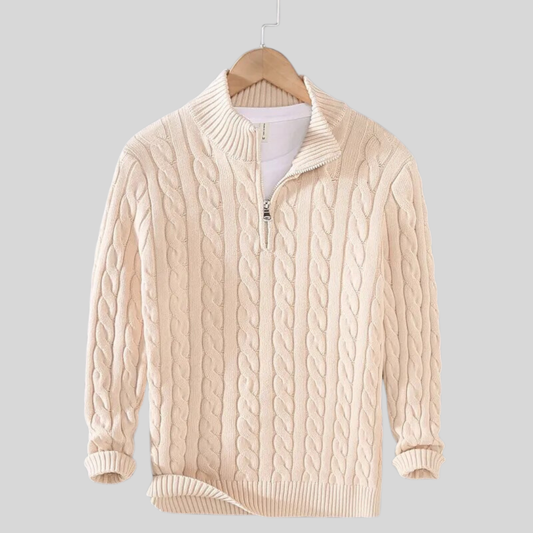 Men's Cotton Knit Pullover Sweater - Breathable and Lightweight