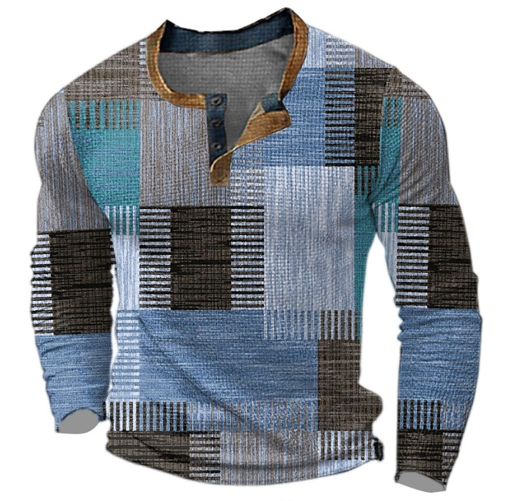 Patterned Men's Sweater - Stylish Patterned Knit Sweater for Men