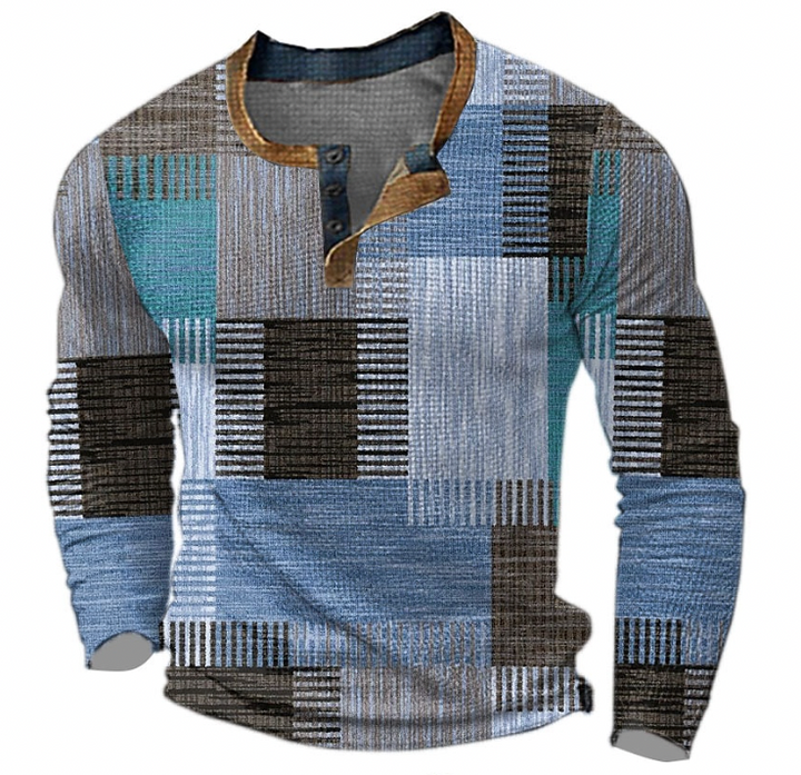 Patterned Men's Sweater - Stylish Patterned Knit Sweater for Men