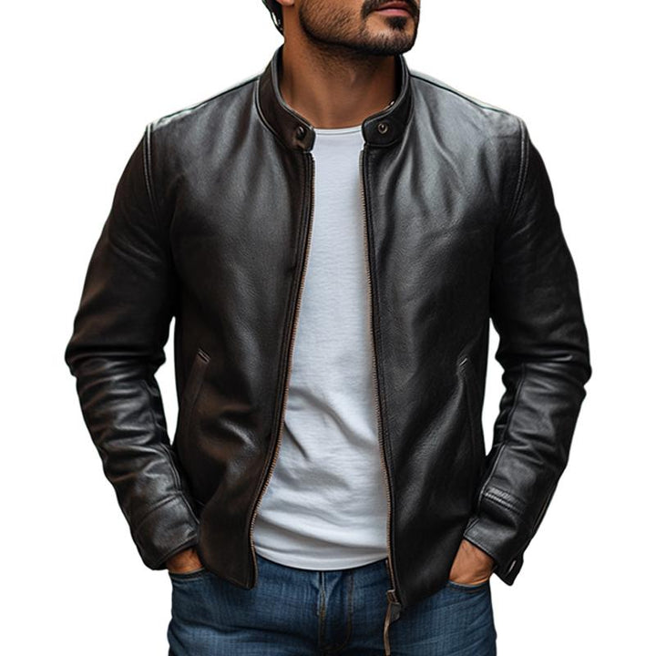 Elegant Men's Collared Jacket - Slim Fit for Business and Casual Wear