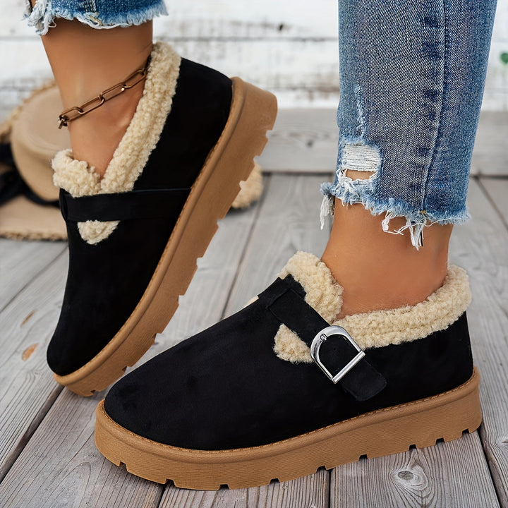 Cozy Women's Winter Ankle Boots with Warm Lining - Non-Slip Sole