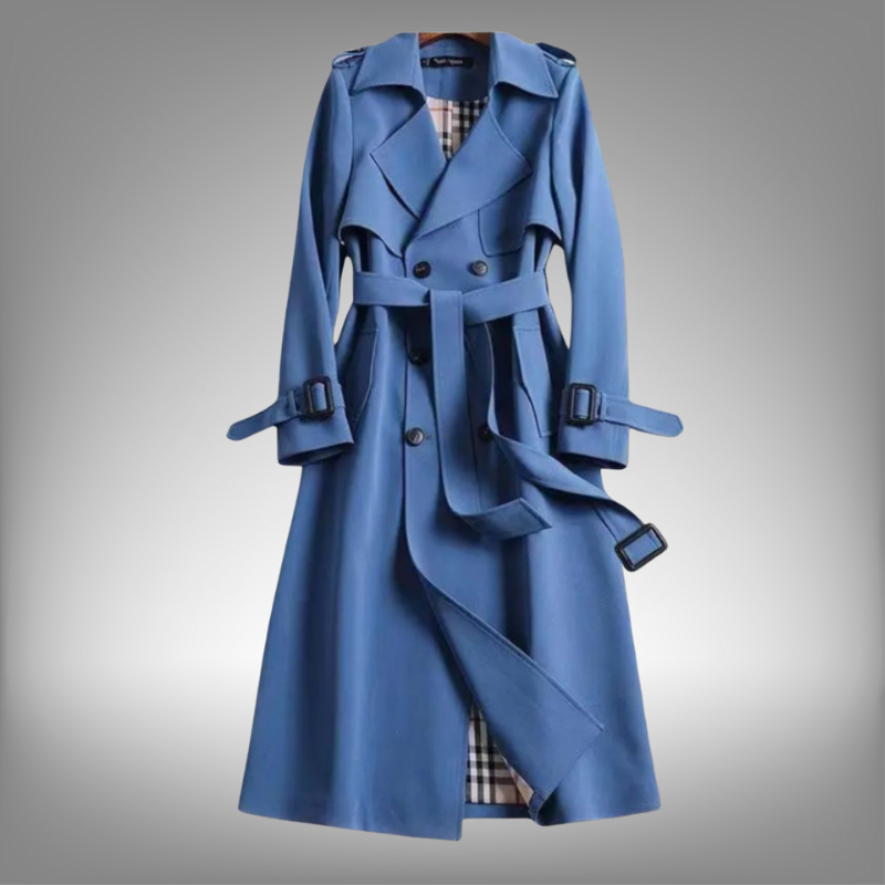 Classic Women's Trench Coat - Elegant Transitional Jacket with Belt