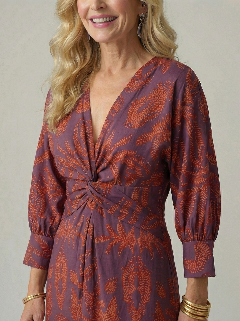 Elegant Lightweight Women's Wrap Midi Dress