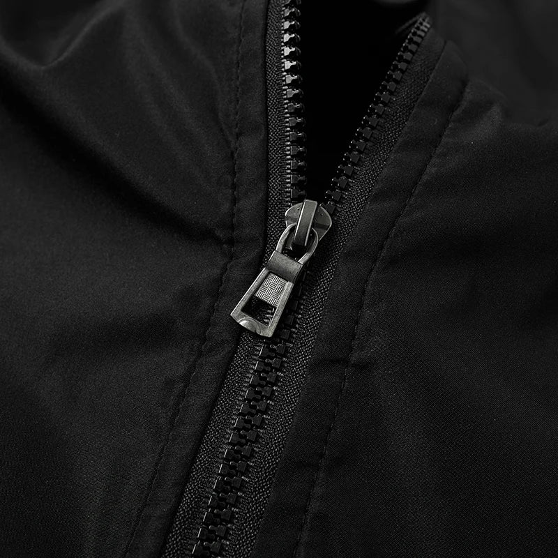 Men's Warm Fleece Winter Jacket - Lined Stand Collar Jacket with Zipper