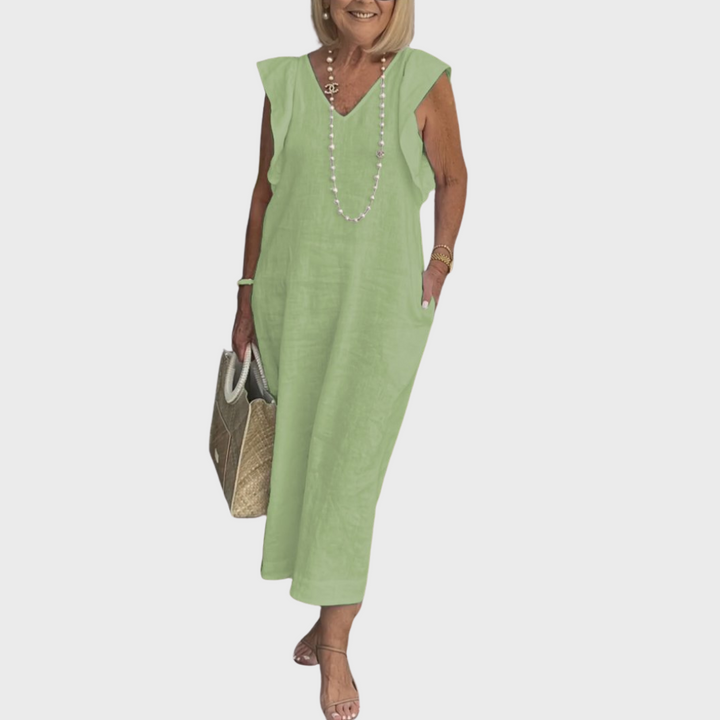 Sleeveless Casual Women's Maxi Dress with Pockets