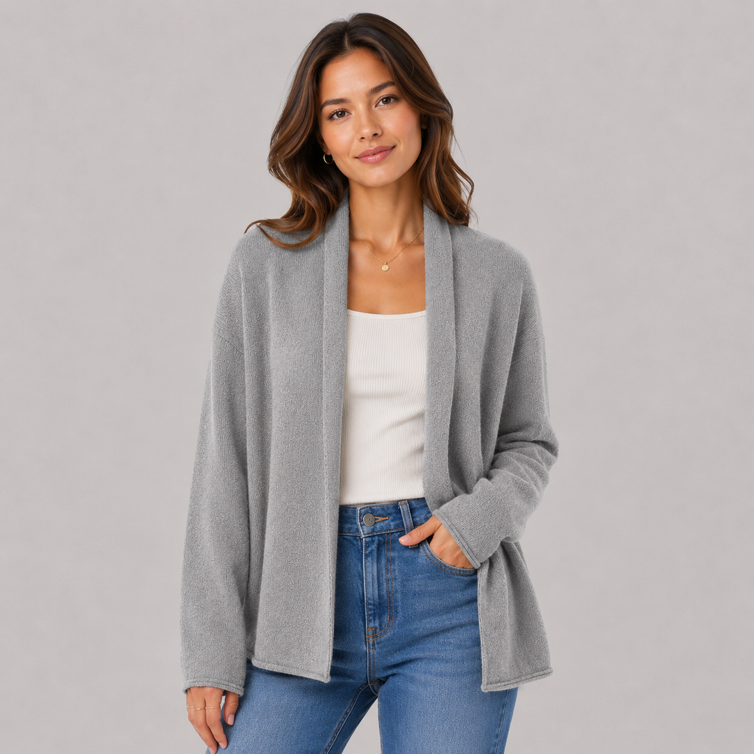 Soft Premium Women's Cashmere Blend Open Cardigan