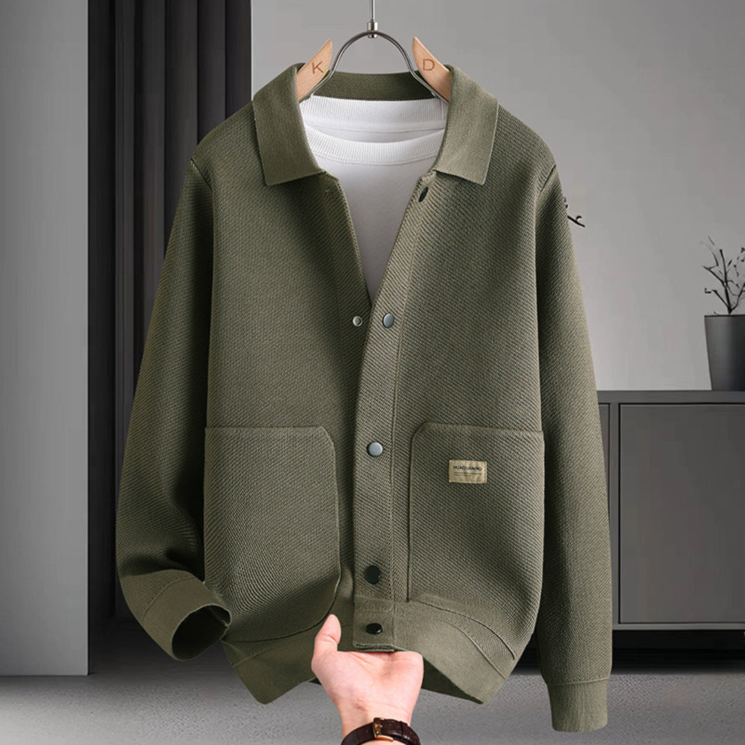 Warm Men's Cardigan - Chunky Knit and Wind-Resistant for Fall and Winter