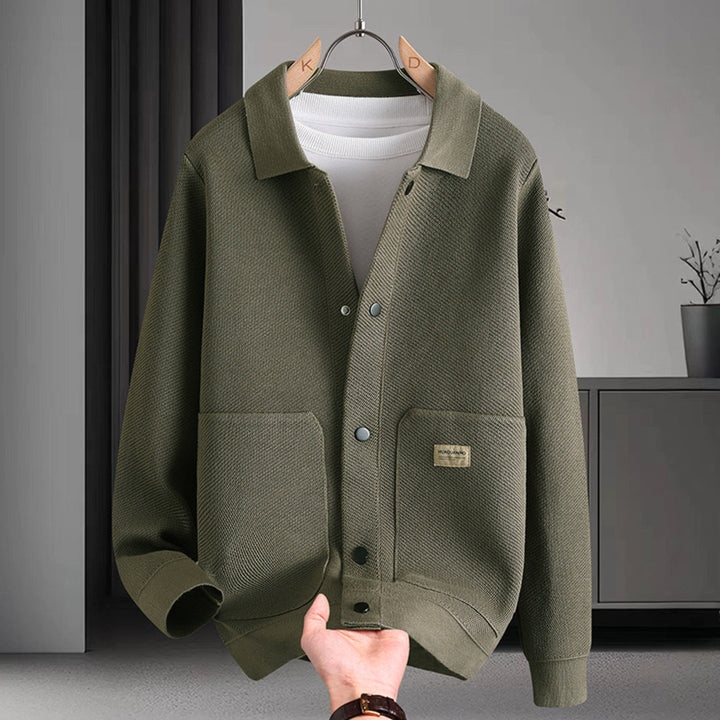 Warm Men's Cardigan - Chunky Knit and Wind-Resistant for Fall and Winter